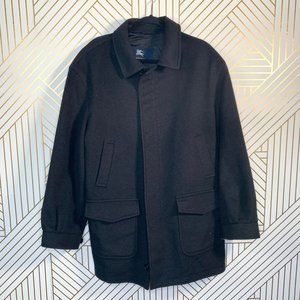 Burberry Men's Sasso Black Cashmere Zip Front Coat